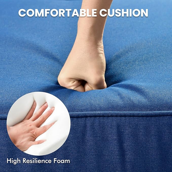 Outdoor Sectional Patio Furniture Set with Swivel Rocking Chairs,10 Pieces Wicker Conversation Sets L Shaped Couch Out Door Sofa Set Outside Furniture for Garden Deck Yard Porch,Navy Blue