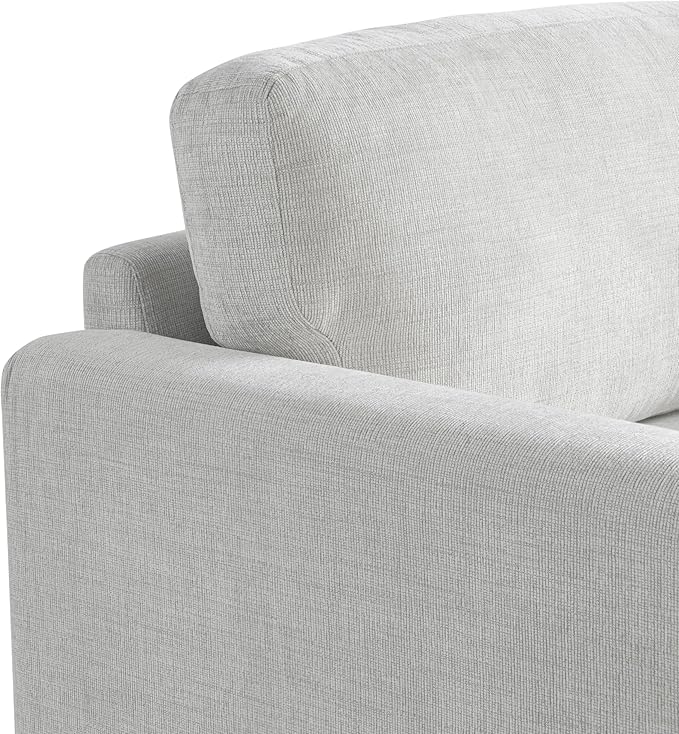Studio Living® Matthew 75.6" Sofa, Mid-Century Modern, Pocket Coil Comfort, Metal Brushed Bronze Legs, Chenille Fabric, Ivory