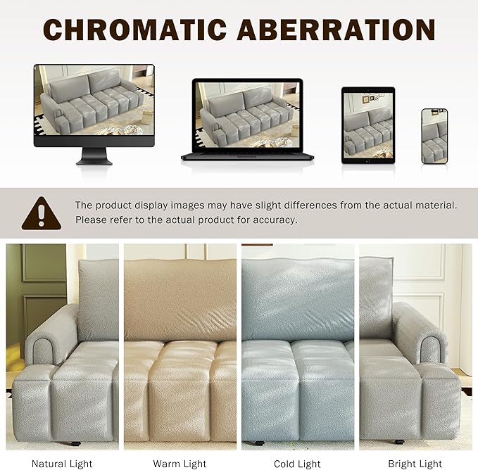 KEIKI 90.2" Space-Saving Convertible Sofa Bed – 3-in-1 Sleeper Couch with Deep Seats Storage, Modern Teddy Fabric Sofa for Apartment, Small Spaces, Studio Living, Multifunctional Sofa Bed with Wheels