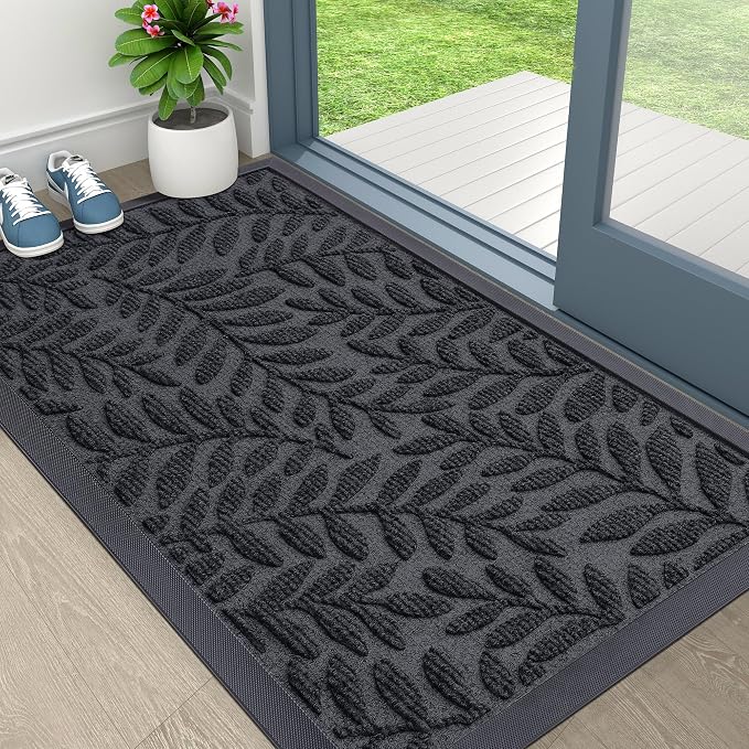 OLANLY Door Mat Indoor Outdoor Entrance, 36x24, Waterproof All-Weather All-Season Doormat, Sturdy Natural Rubber, Stain and Fade Resistant, Low Profile, Easy Clean Patio Entryway Mat, Medium Grey - Image 7