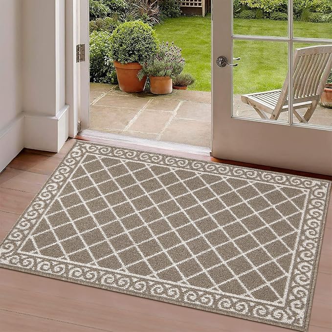 HEBE Indoor Door Mat 32"x48" Non Slip Front Door Welcome Mats Washable Shoe Mats Dirt Trapper for Entryway Low Profile Kitchen Carpet for Entrance Hallways Entrance Mat for Dogs - Image 7