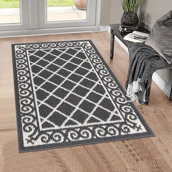 HEBE Indoor Door Mat 24''x36'' Non Slip Front Door Welcome Mats Washable Shoe Mats Dirt Trapper for Entryway Low Profile Kitchen Carpet for Entrance Hallways Entrance Mat for Dogs - Image 9