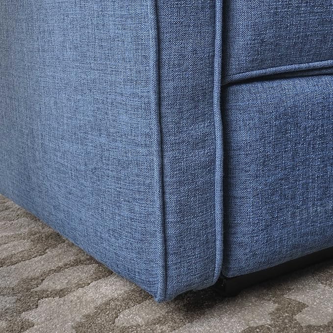 Christopher Knight Home GDFStudio Christopher Knight Home Calliope Buttoned Fabric Reclining Loveseat, Muted Blue / Black