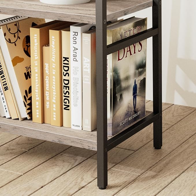 Coat Rack Freestanding, Coat Stand with 3 Shelves and 7 Hooks, Hall Tree Free Standing, Clothes Rack Stand Organizer, Industrial Style, Greige and Black - Image 8
