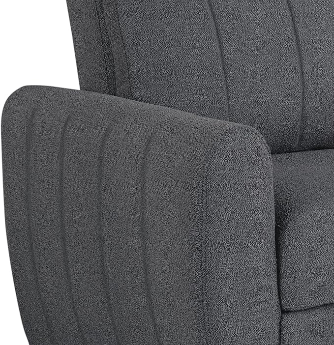 Serta Galway 66.5" Convertible Sleeper Loveseat, Full Size, Dreamcoil Comfort, FingerGuard Pinch Point Protection, Boucle Fabric, Charcoal