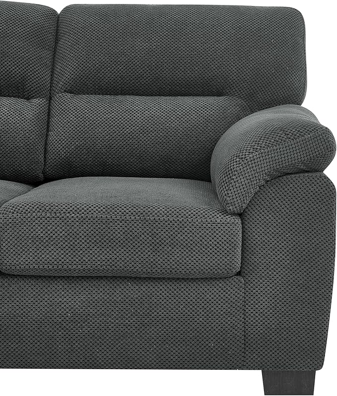 Ball & Cast 3 Seater Sofa Couch with Deep Seats,81" Modern Upholstered Sofa with Padded Armrests, Comfy Couches for Living Room,Apartment and Office,Dark Gray
