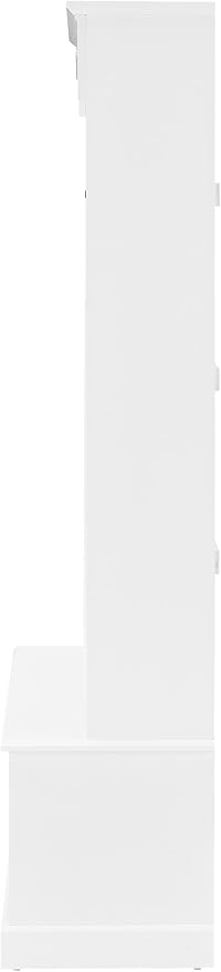 Crosley Furniture Bartlett Hall Tree with Shoe Rack Bench and Coat Hooks for Hanging, White - Image 4