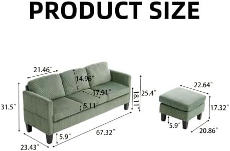 L Shaped Couch, Sectional Couches for Living Room, Convertible Sleeper Sofa Bed with Reversible Chaise, Lounge Sectional Couch for Apartment and Small Spaces, Olive Green