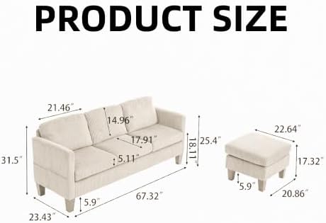 L Shaped Couch, Convertible Sleeper Sofa Bed with Chaise Lounge Storage, Sectional Couches for Living Room, Lounge Sectional Couch for Apartment and Small Spaces, Off-White
