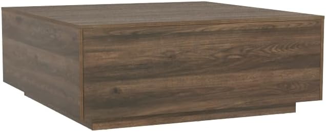 43 Inch Large Square Coffee Table with Storage,Modern Wooden Coffee Tables with 2 Drawers Storage for Living Room,Mid Century Tea Table/Aesthetic Coffee Table Center Table for Home Office(Walnut)