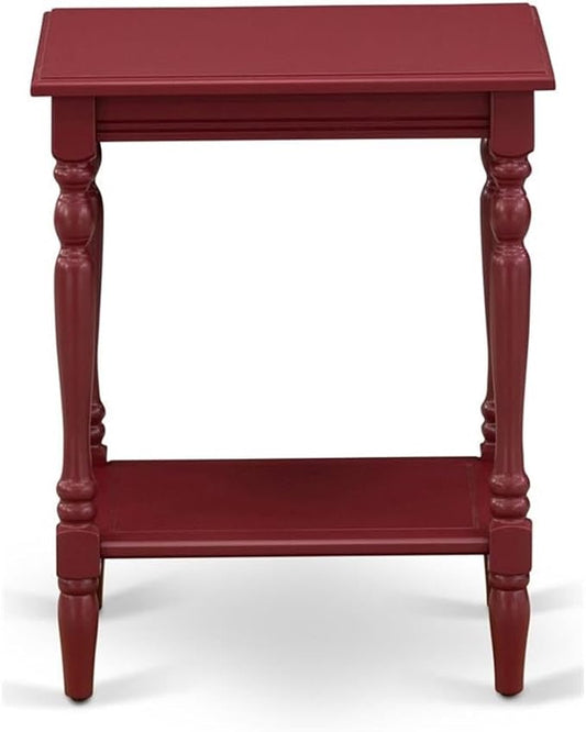 East West Furniture BF-13-ET Bedford Night Stand - Rectangle Modern End Table with Open Storage Shelf for Bedroom, 16x20 Inch Inch, Burgundy by EastWestFurniture