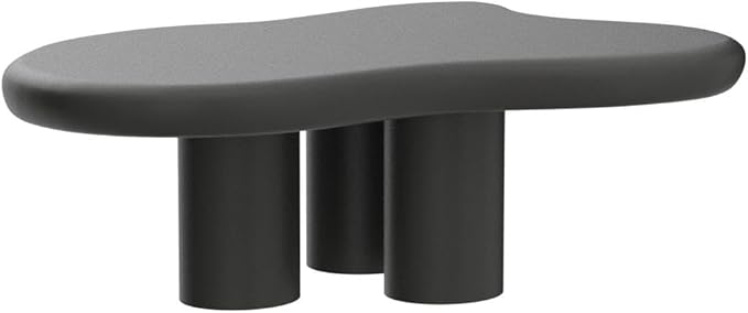 Guyii Cloud Coffee Table, Black Coffee Table for Living Room, Cartoon Irregular Indoor Tea Table, Modern End Table with 3 Legs (Black, 46.06 Inch)