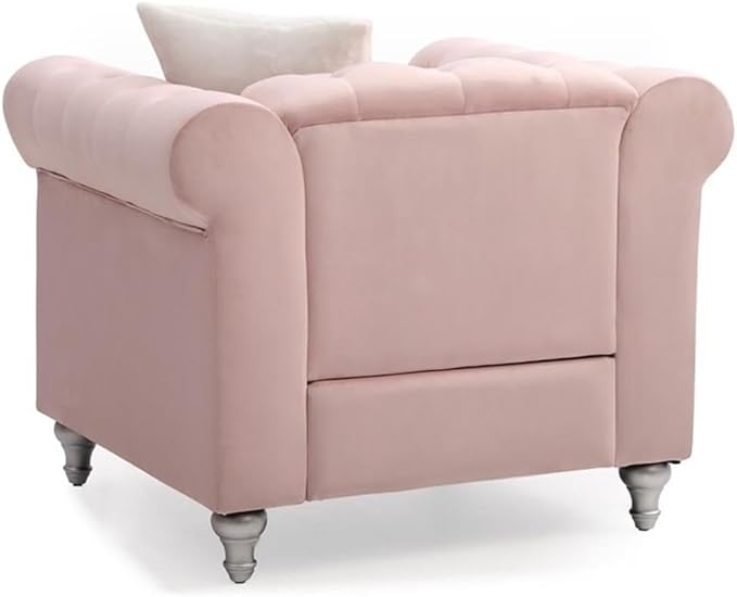 Glory Furniture Raisa Velvet Chair in Pink