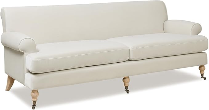 Jennifer Taylor Home Bliss Lawson Two-Cushion Tightback Sofa, French Beige Performance Velvet