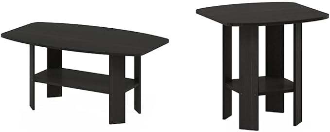 Furinno Simple Design Coffee Table and End Table, Espresso