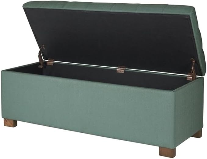 HomePop Large Storage Ottoman Bench with Lift Off Lid, Teal 46" x 18" x 18" - Image 10