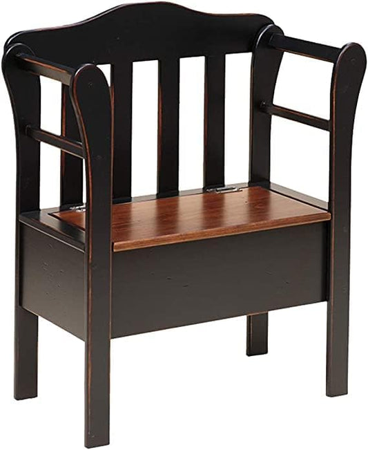 Peaceful Classics Bench with Storage - Small Wooden Storage Bench for Entryway, Hallway, Mudroom, Farmhouse, Bedroom, & Living Room, Amish Handmade Furniture Storage Organizer, Mocha by PeacefulValley