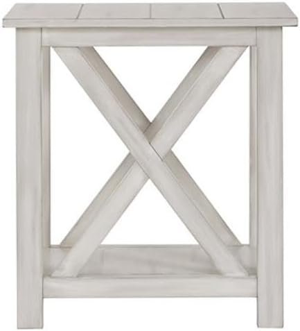 Boraam Jamestown End Table, Antique White