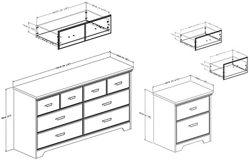 South Shore Versa 6-Drawer Double Dresser and 2-Drawer Nightstand, Weathered Oak - Image 5