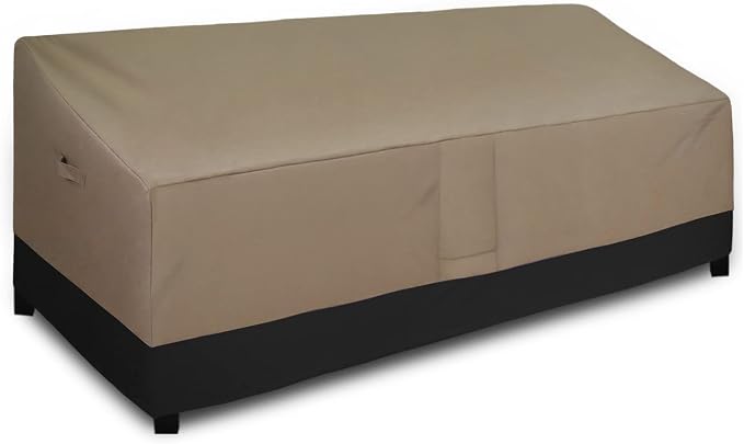Easy-Going Waterproof Outdoor Couch Cover, Heavy Duty 4-Seater Patio Sofa Cover, Winchdproof Outdoor Furniture Cover with Air Vent （104Wx32.5Dx33H inch,Camel/Dark Brown by Easy-Going