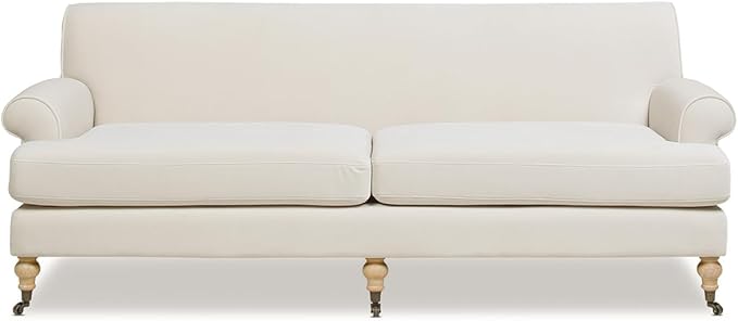 Jennifer Taylor Home Bliss Lawson Two-Cushion Tightback Sofa, French Beige Performance Velvet