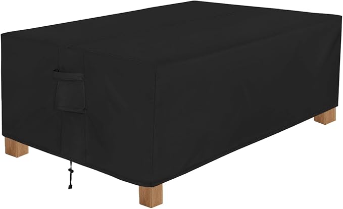 Easy-Going Patio Furniture Cover Waterproof Outdoor Rectangular Table Cover with Seal Tape at Seams (72" L x 44" W x 23" H, Black) by Easy-Going