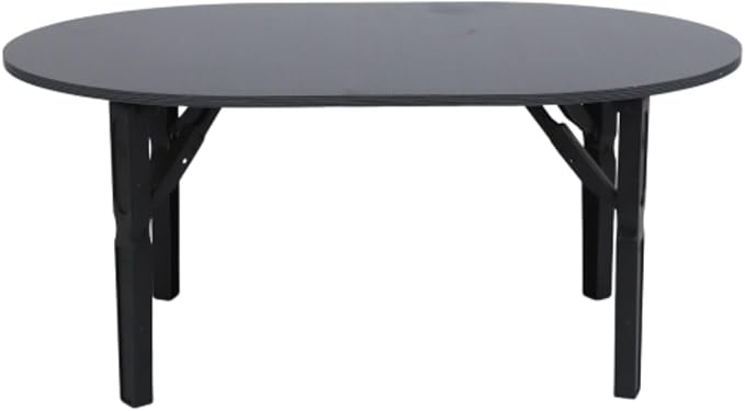 Folding Coffee Table, Small Portable Coffee Table with 4 Foldable Legs, Round Foldable Low Floor Tables for Living Room Home Office No Assembly 31.5 x 18.9 x 14.2 in (Black)