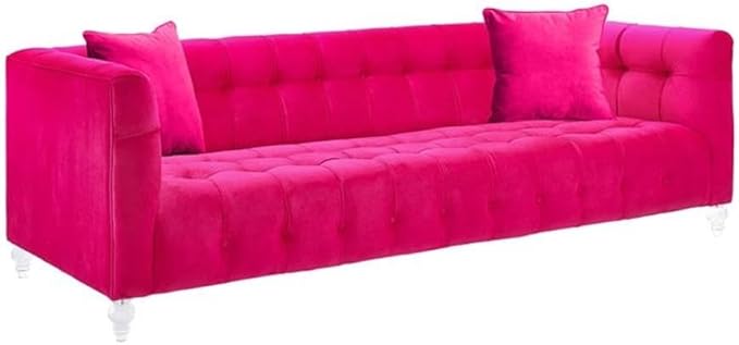 Bea Hot Pink Velvet Sofa | Tufted Design