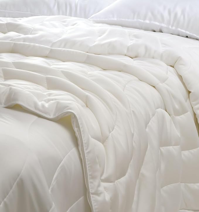 Buffy Breeze Comforter - Soft 100% Eucalyptus Lyocell, Cooling, White Lightweight Summer Duvet Insert with Corner Tabs (King/Cal King)