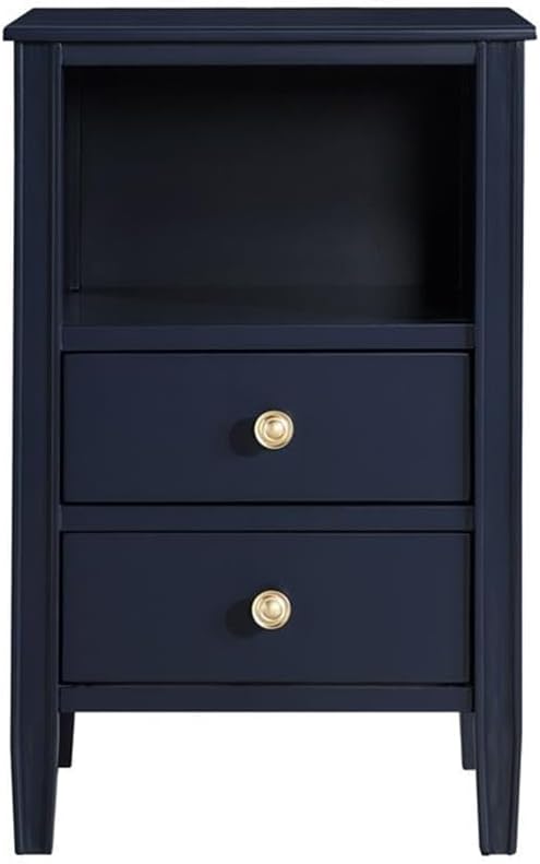 Winsley 2-Drawer Midnight Blue Painted Storage Nightstand - Image 4