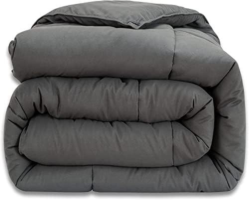 MAPLE DOWN Soft California King Comforter Size Duvet Insert-Down Alternative Comforter with Corner Tabs-Lightweight Fluffy Breathable Machine Washable(Dark Gray,102"x96")