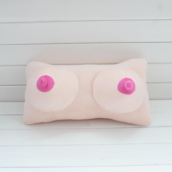 ITODA 3D Boobs Breasts Pillow Cushion, Funny Throw Pillow Home Bedroom Decor Cushion Soft Stuffed Sleep Creative Sleeping Backrest Night Hilarious Gag Gift