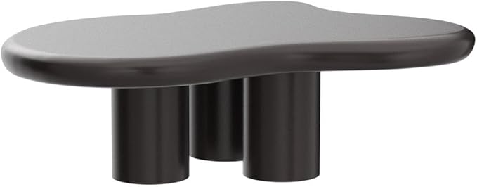 Guyii 35.43" Cloud Coffee Table, Black Coffee Table for Living Room, Cartoon Irregular Indoor Tea Table, Modern End Table with 4 Legs