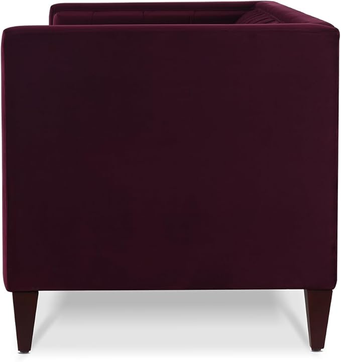 Jennifer Taylor Home Jack 84" Modern Tuxedo Tufted Sofa, Burgundy Velvet