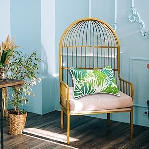 JMGBird Outdoor Pillows Set of 2 with Inserts - 12x20 Waterproof Throw Pillows for Patio Furniture, White Green Palm Leaf Decorative Cushions