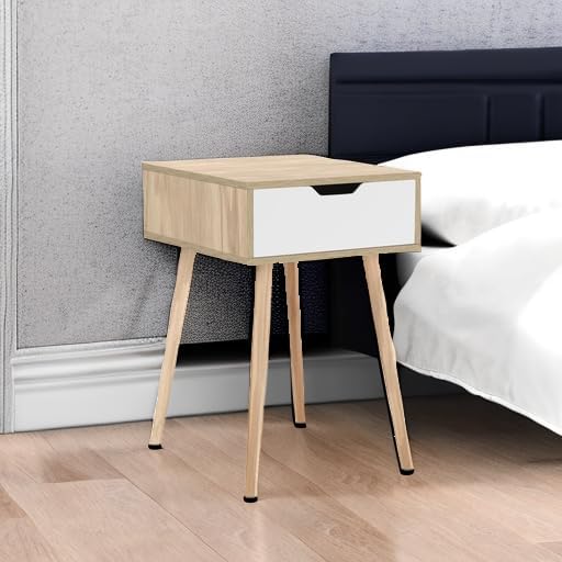Bonnlo Wood Nightstands Set of 2 End Side Table with Spacious Drawer & Solid Wood Legs for Livingroom, Bedroom, Dorm - Image 5
