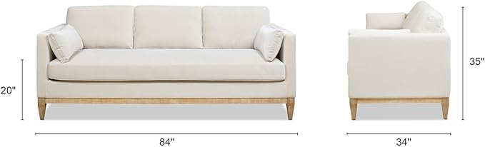 Jennifer Taylor Home Knox 84" Modern Farmhouse Performance Velvet Living Room Sofa Couch