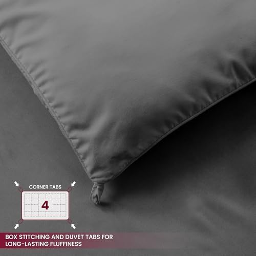 LUX Décor King Comforter – 102x90 Ultra-Soft Down Alternative Duvet Insert with Corner Tabs & Box Stitching, Hotel Quality Plush Microfiber Bedding, Oeko-TEX Certified - Grey