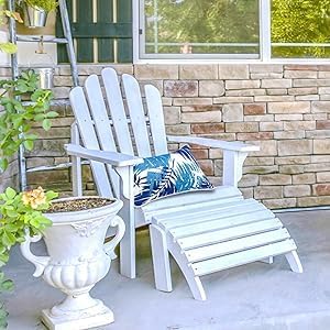 JMGBird Outdoor Pillows Set of 2 with Inserts - 12x20 Waterproof Throw Pillows for Patio Furniture, White Blue Palm Leaf Decorative Cushions