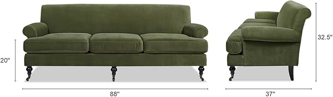Jennifer Taylor Home Bliss 88" Lawson French Country Three-Cushion Tightback Sofa