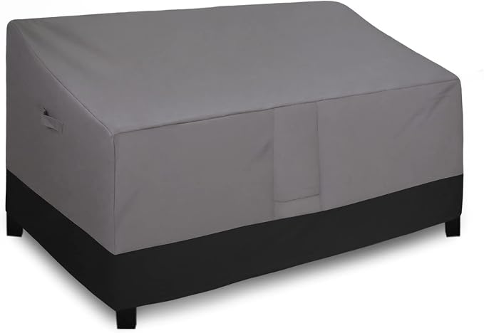 Easy-Going Waterproof Outdoor Couch Cover, Heavy Duty 3-Seater Patio Sofa Cover, Windproof Outdoor Furniture Cover with Air Vent （88Wx32.5Dx33H inch,Gray/Black by Easy-Going