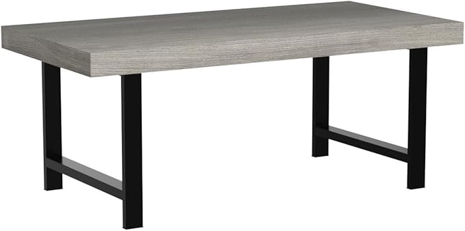 Best Choice Products 44in Modern Coffee Table Butcher Block Top Large Accent Table, Rectangular Wood Industrial Rustic Coffee Table for Living Room w/ 2in Metal Legs, 3in Tabletop - Gray