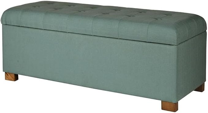 HomePop Large Storage Ottoman Bench with Lift Off Lid, Teal 46" x 18" x 18" by HomePop