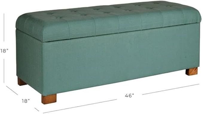 HomePop Large Storage Ottoman Bench with Lift Off Lid, Teal 46" x 18" x 18" - Image 3