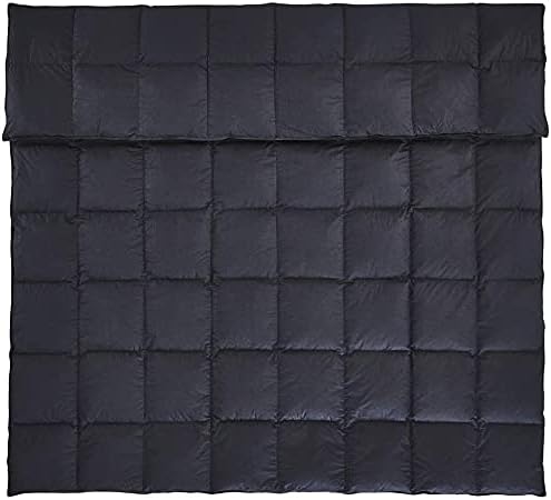 Luxurious Oversized California King Goose Down Comforter, 108 X 98 inches, Unique Black Solid, 600 Thread Count, 100% Egyptian Cotton Cover, 80 Oz Fill Weight, 750 Fill Power