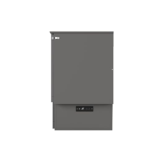 AFI, Chelsea Mid-Century Modern Full Wood Murphy Bed Chest with 6" Mattress, Storage Drawer & Built-in USB Charger, Grey