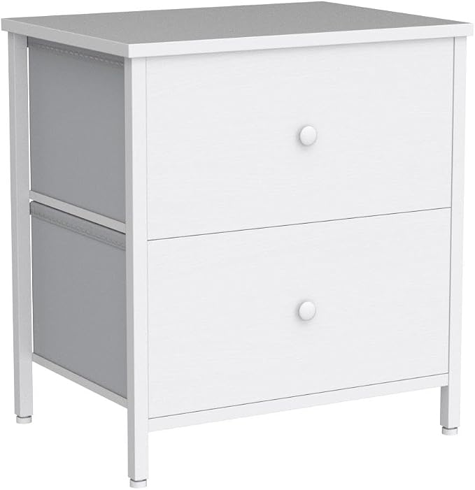 BOLUO White Nightstands Set of 2, 2 Drawer Dresser for Bedroom Night Stand Small Dresser End Table with Drawers Modern - Image 5