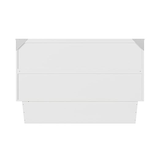 AFI, Chelsea Mid-Century Modern Queen Solid Wood Murphy Bed Chest with 6" Mattress, Storage Drawer & Built-in USB Charger, White