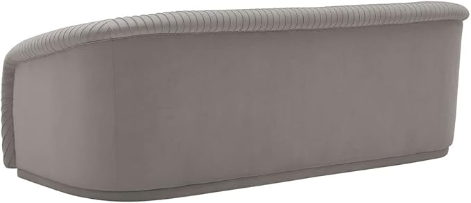 Yara 90.6" Grey Pleated Performance Velvet Sofa - TOV Furniture