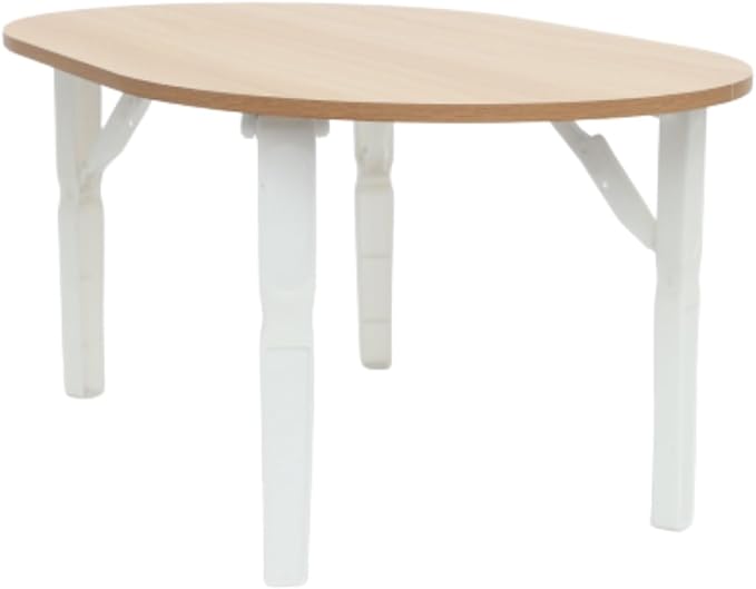 Folding Coffee Table, Small Collapsible Coffee Table, Portable Low Floor Tables with 4 Foldable Legs, Foldable Round Center Tables Living Room, Home, Office, No Assembly 31.5 x 18.9 x 14.2 in (Wood)